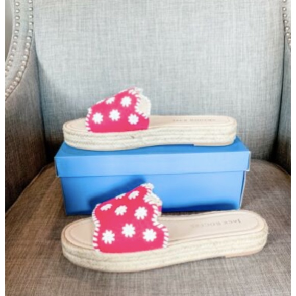 NIB Jack Rogers Palmer Magenta & White Sandals - Picture 7 of 8